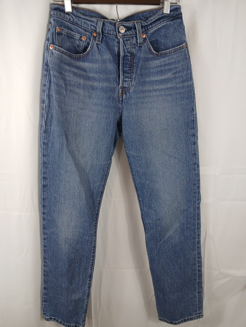 Levi’s 501 Jeans Womens 27x28 Medium Wash Button Fly Straight Leg Denim